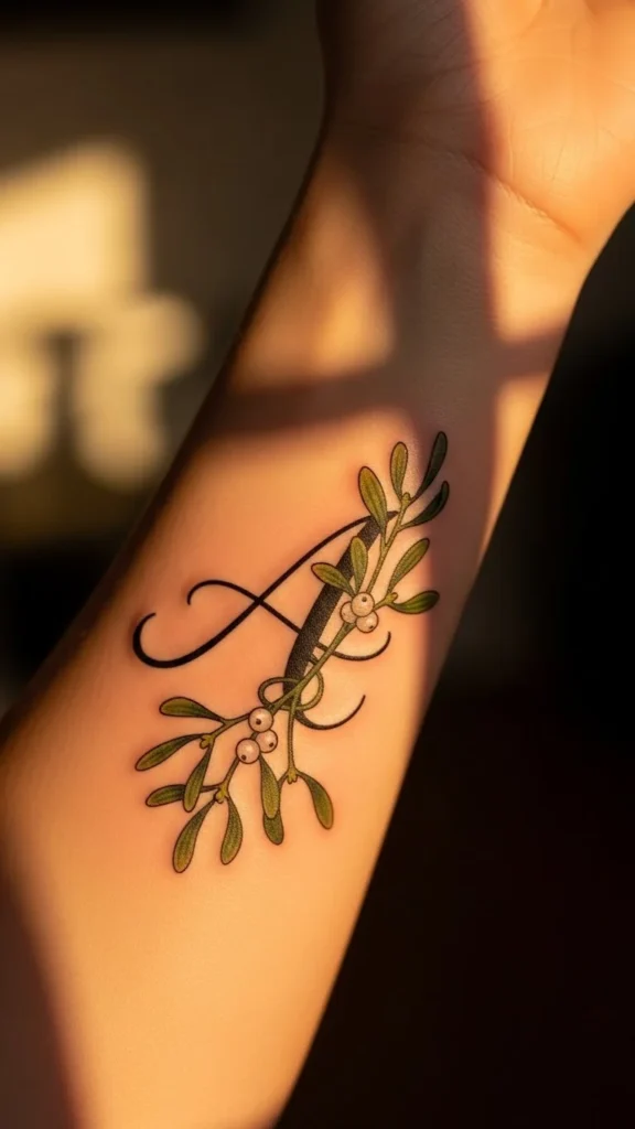 Mistletoe Wrapped Around a Letter