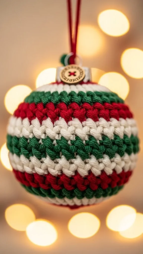Ornament With a Cozy Knit Pattern
