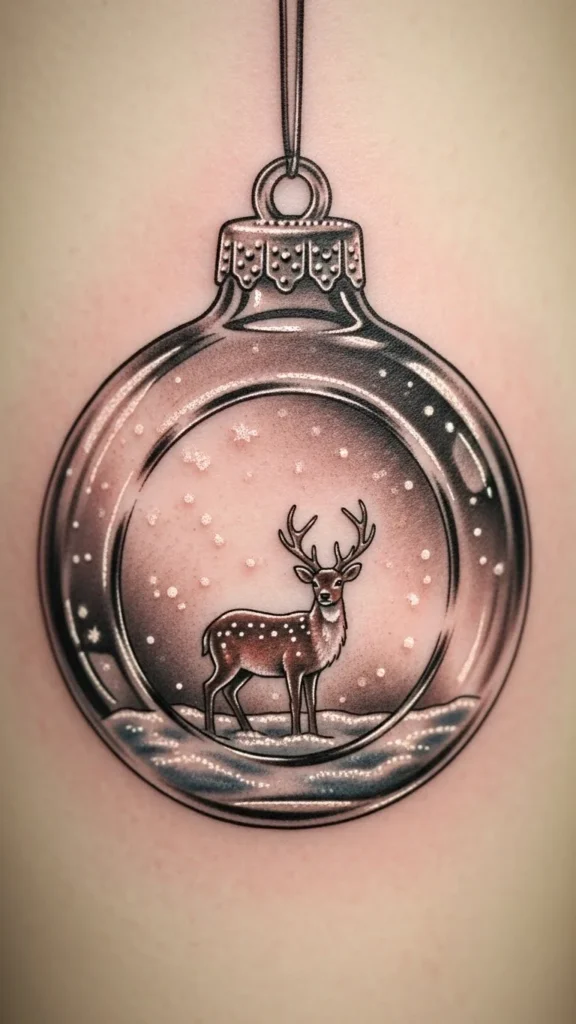 Reindeer Inside a Christmas Ornament