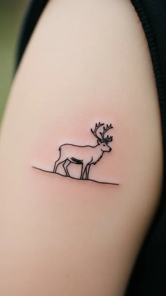 Reindeer Outline With Snowy Ground