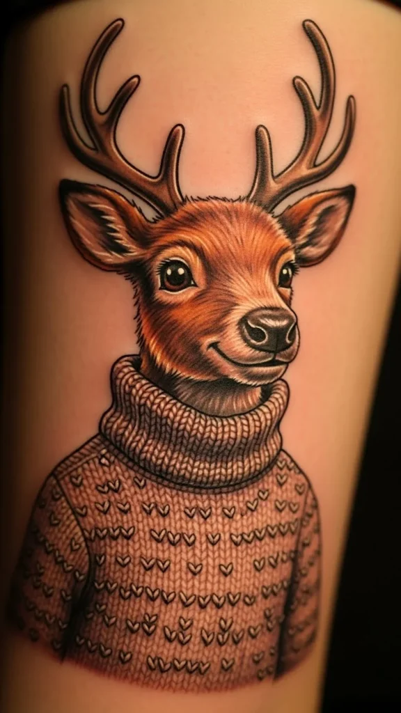 Reindeer Wearing a Sweater