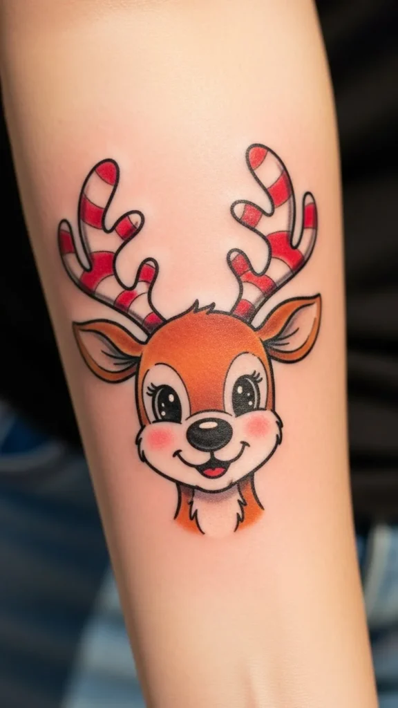  Reindeer With Candy Cane Antlers