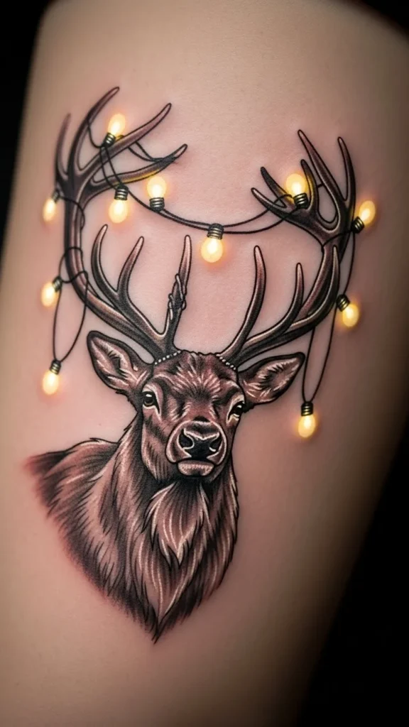 Reindeer With Christmas Lights