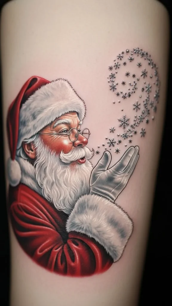 Santa Blowing Snowflakes