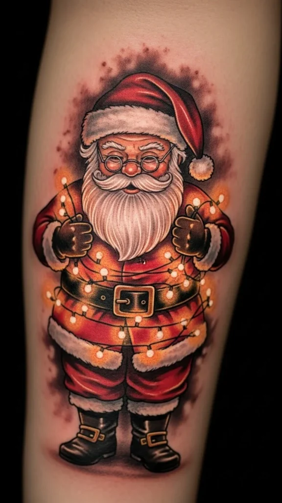  Santa Holding String Lights