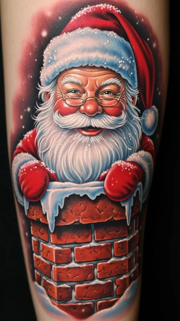Santa Popping Out of a Chimney