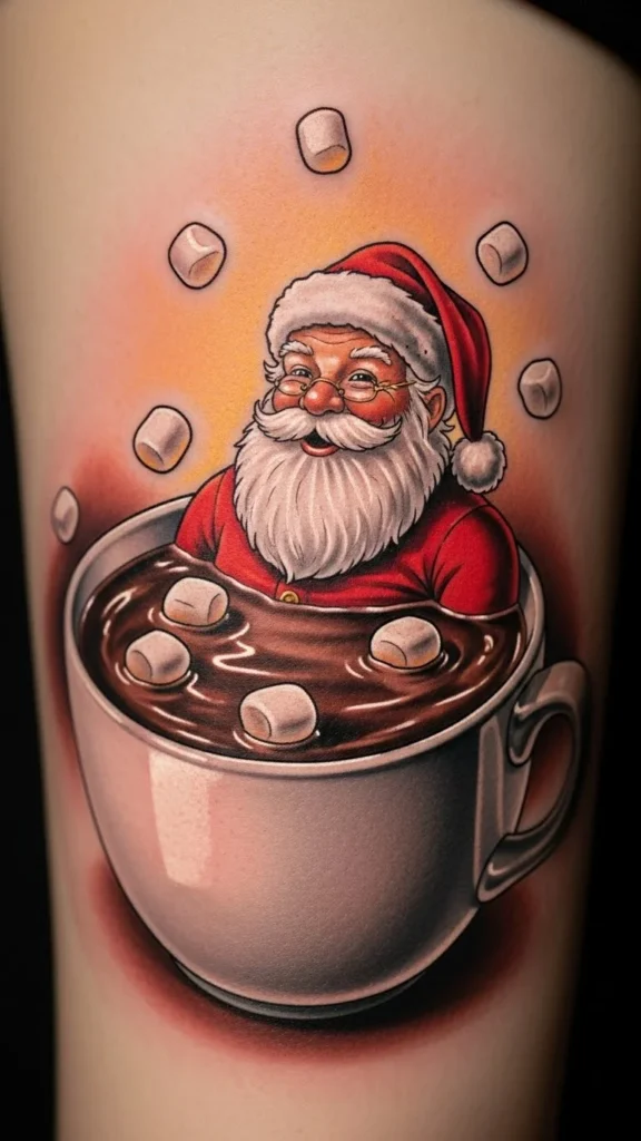 Santa in a Mug of Hot Cocoa
