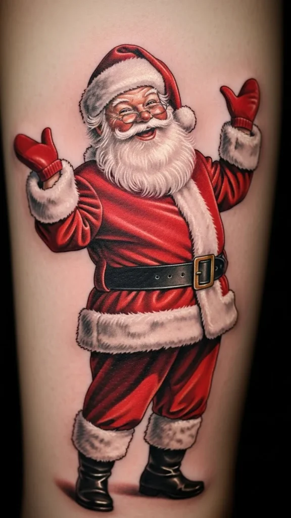 Santa with Mittens Up