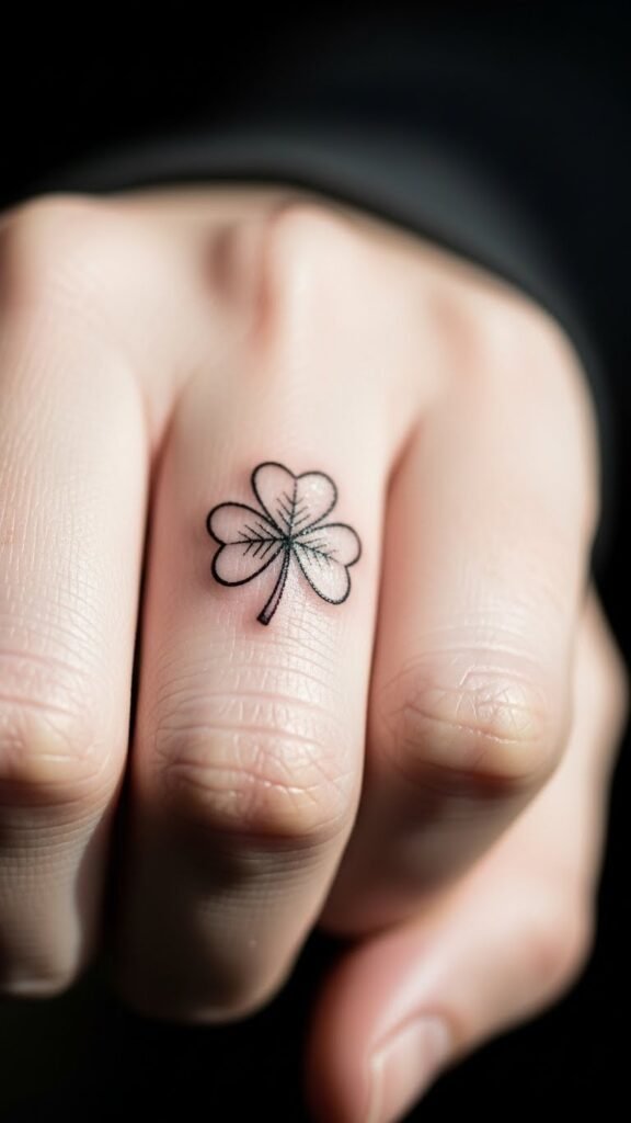 Shamrock Finger Tattoo