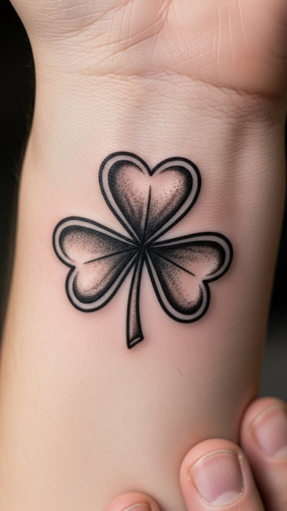 Shamrock With Heart Detail