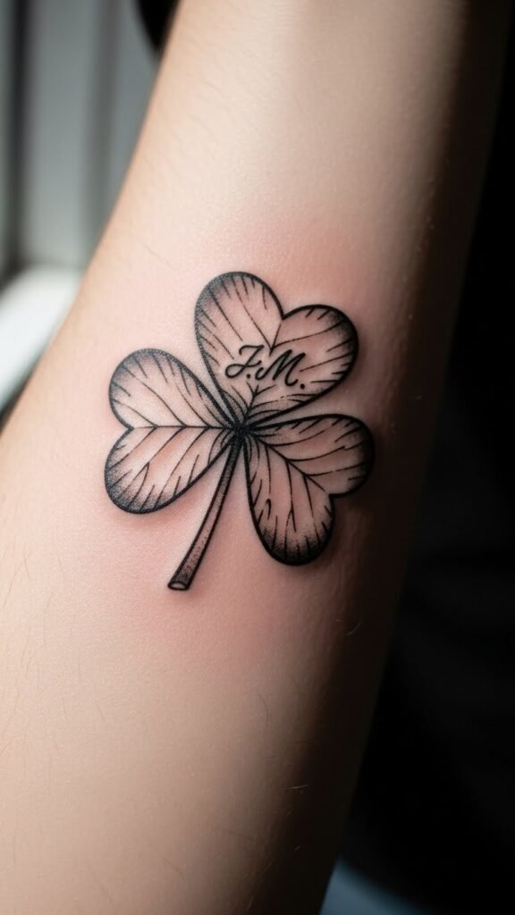 Shamrock With Initials