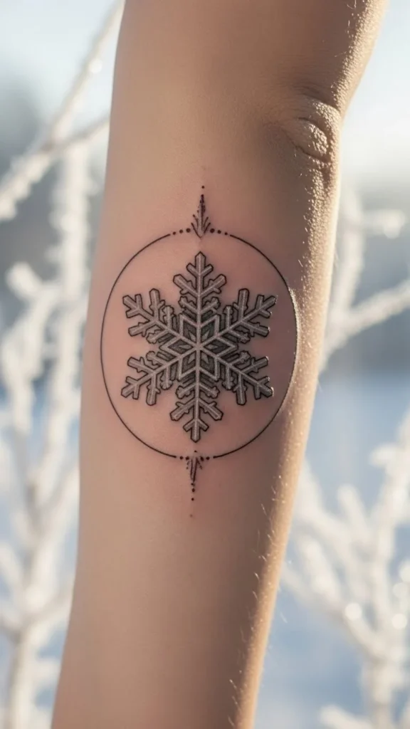 Snowflake Inside a Circle