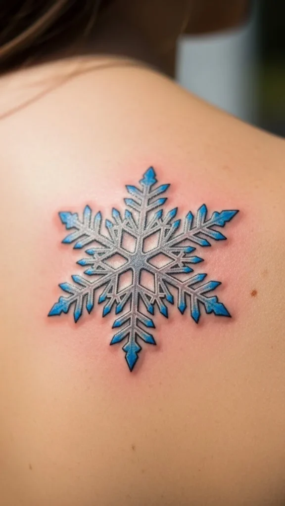 Snowflake With Blue Highlights
