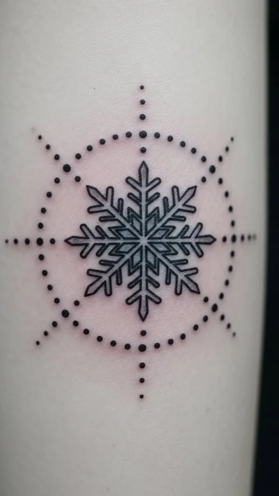 Snowflake With Dot Halo