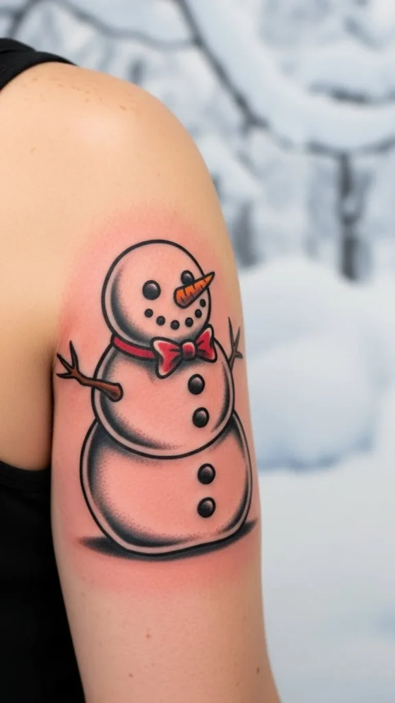Snowman Wearing a Bow Tie