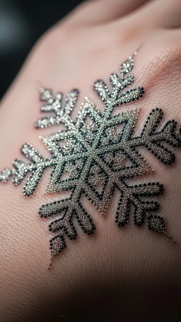 Sparkling Dot-Work Snowflake