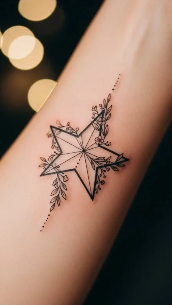 Star With Christmas Garland Details