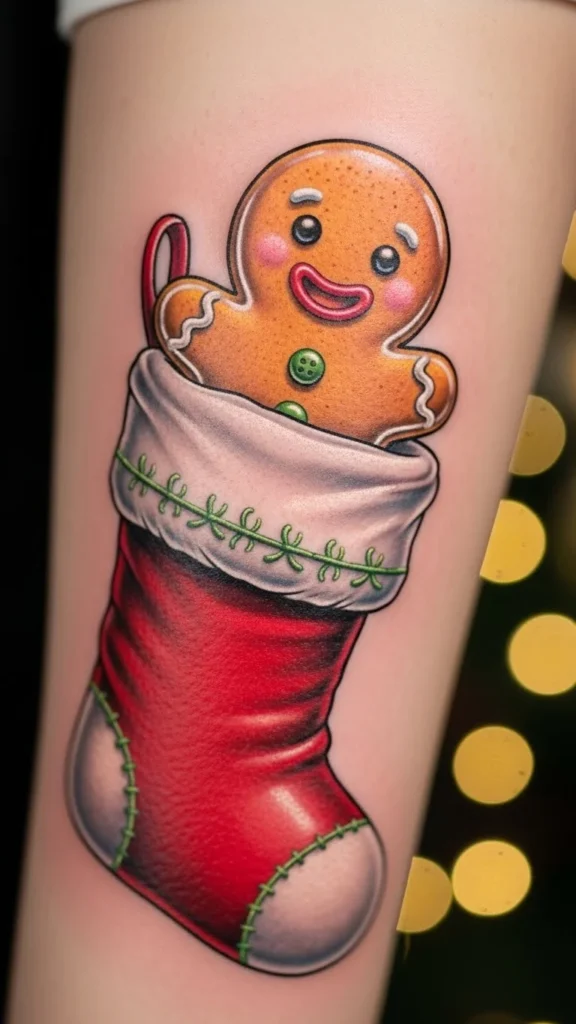 Stocking With Gingerbread Character