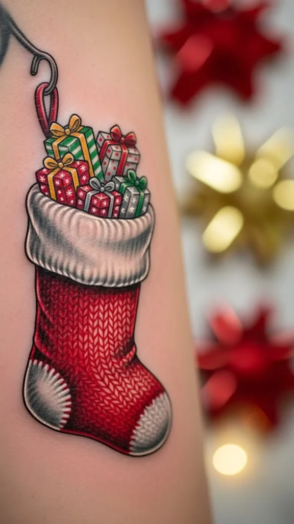 Stocking With Mini Gifts Peeking Out