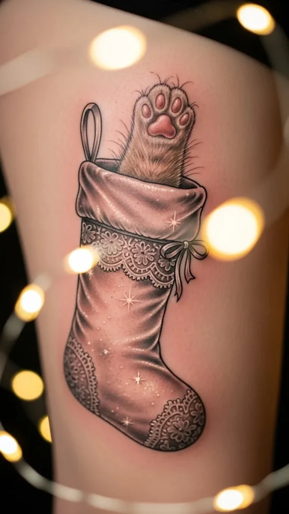 Stocking With a Cute Pet Paw