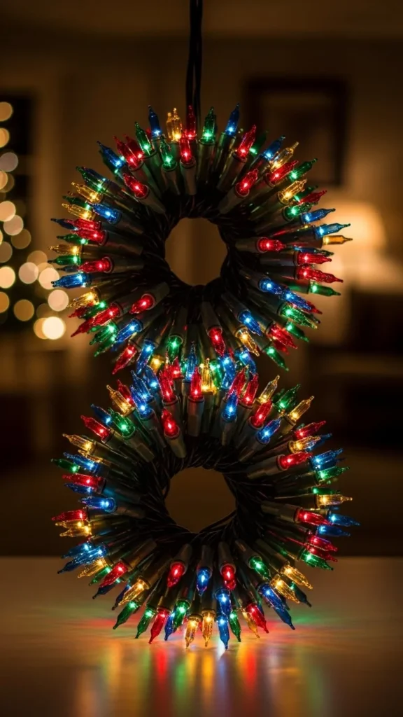 String Lights in a Ribbon Shape