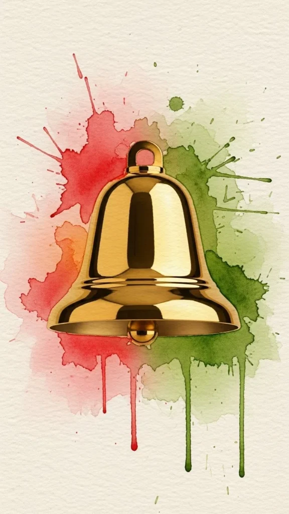 Watercolor Christmas Bell