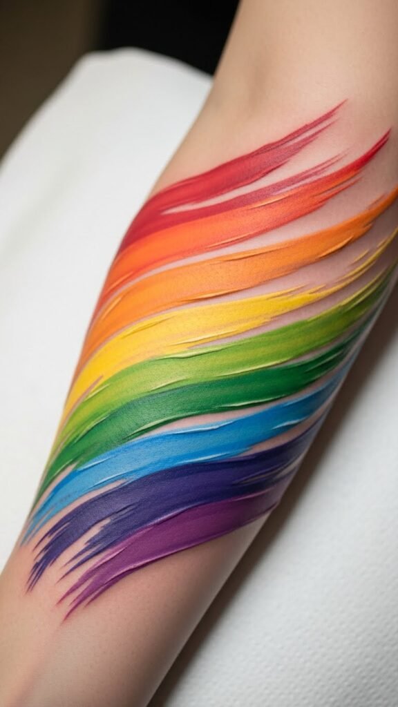 Abstract Rainbow Brush Stroke