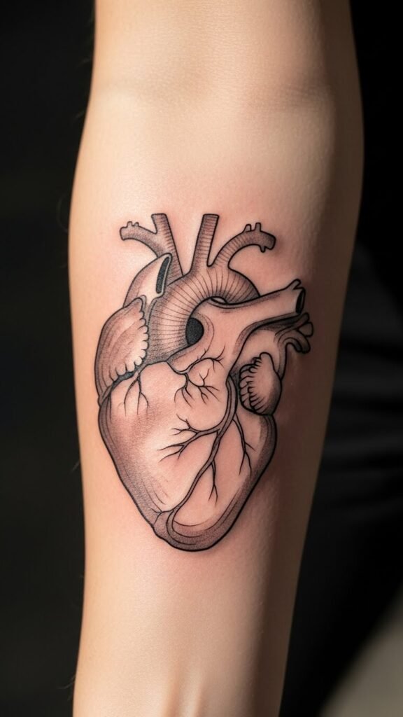 Anatomical Heart Tattoo