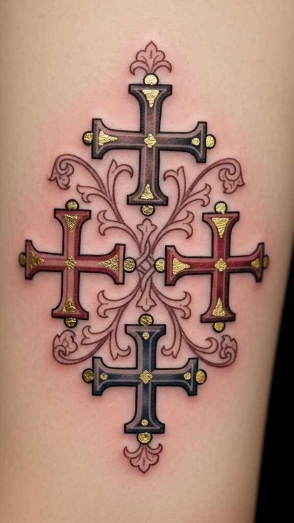 Ancient Manuscript-Inspired Cross