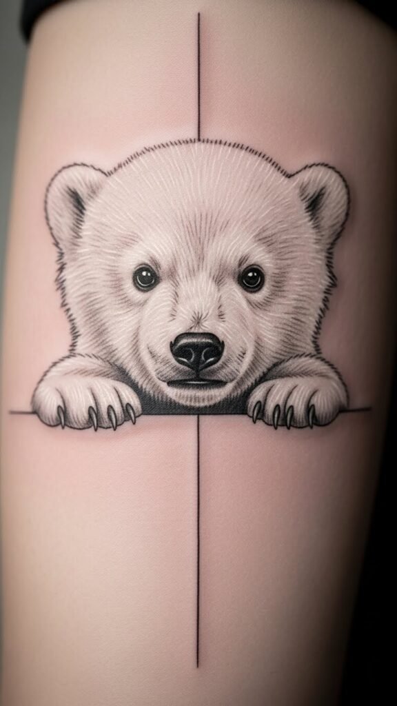 Baby Polar Bear Peeking