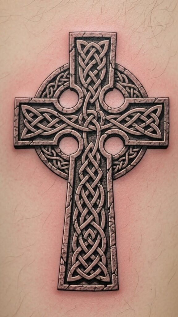 Celtic Cross with Subtle Knotwork