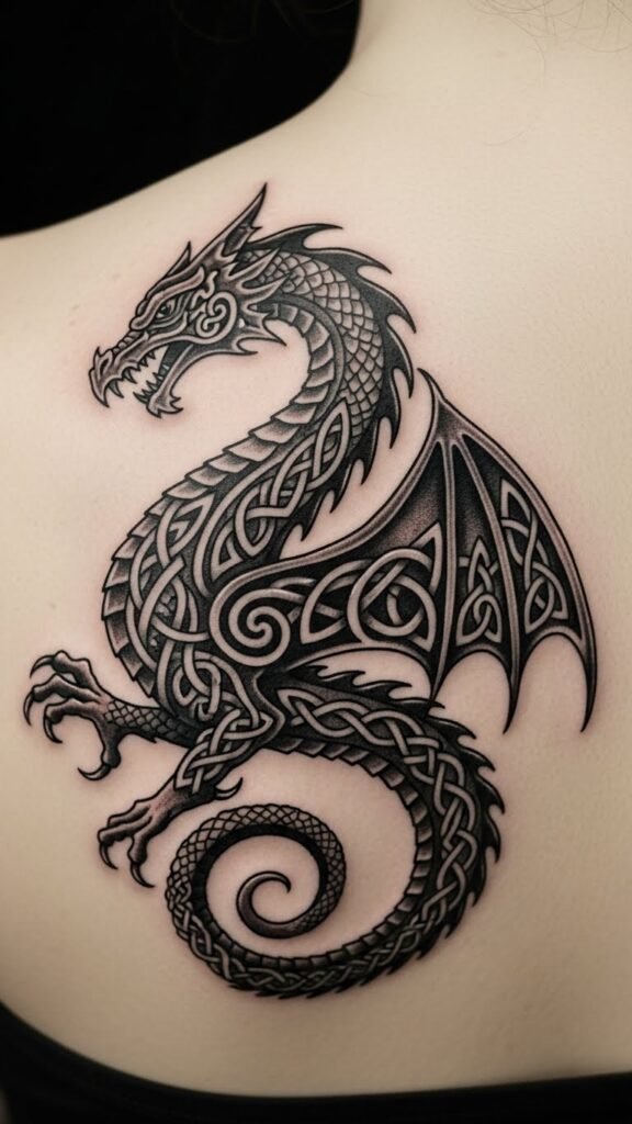 Celtic Dragon Back Shoulder Blade