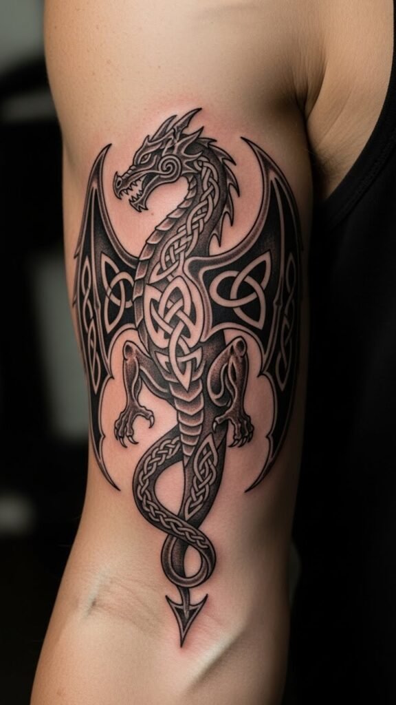 Celtic Dragon Inner Bicep Design