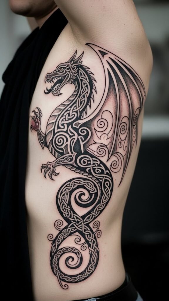 Celtic Dragon Side Torso Design