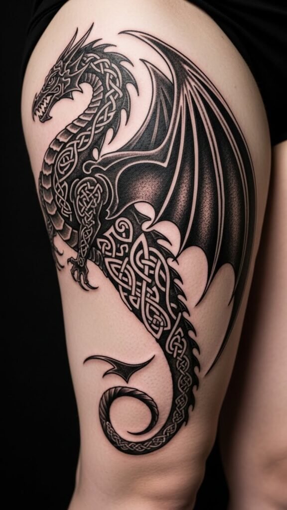 Celtic Dragon Thigh Statement Piece