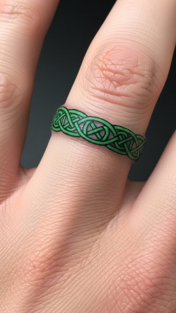Celtic Knot Band Finger Tattoo