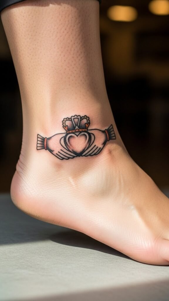 Claddagh Ankle Tattoo
