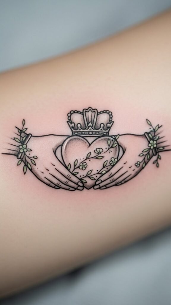 Claddagh with Soft Floral Touch