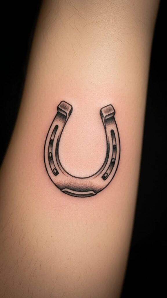 Classic Upright Horseshoe Tattoo