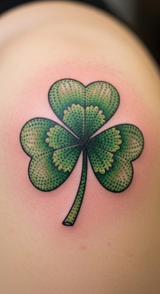 Clover Shoulder Dotwork