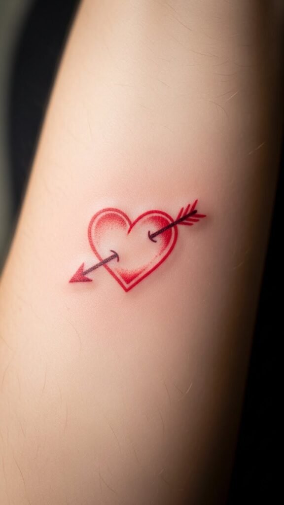 Cupid Heart in Red Ink