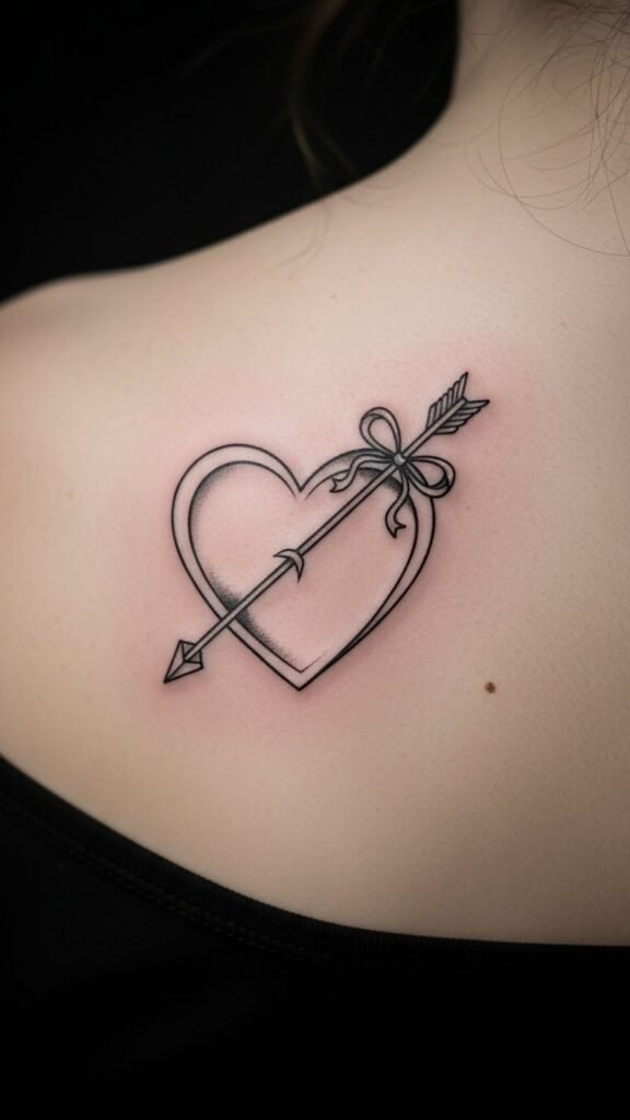 Cupid Heart with Bow Detail