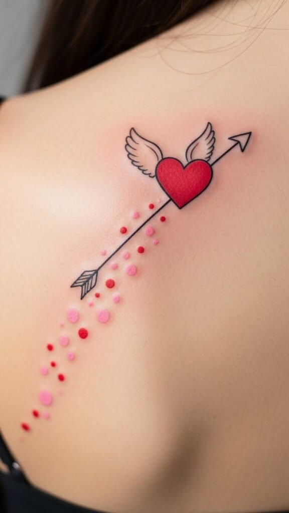 Cupid Heart with Soft Dot Trail