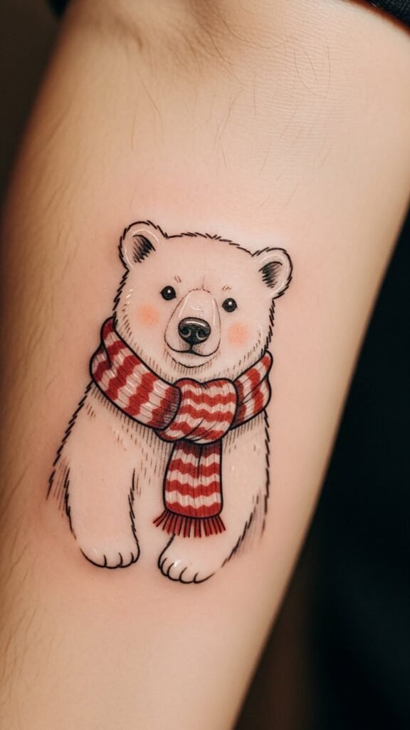 Cute Polar Bear with Scarf