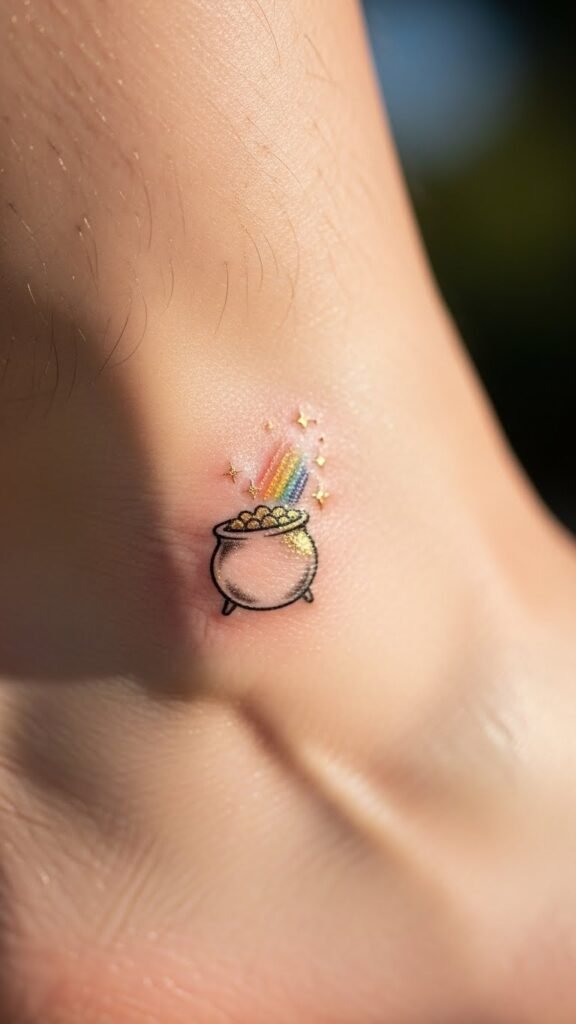 Dainty Ankle Pot Tattoo