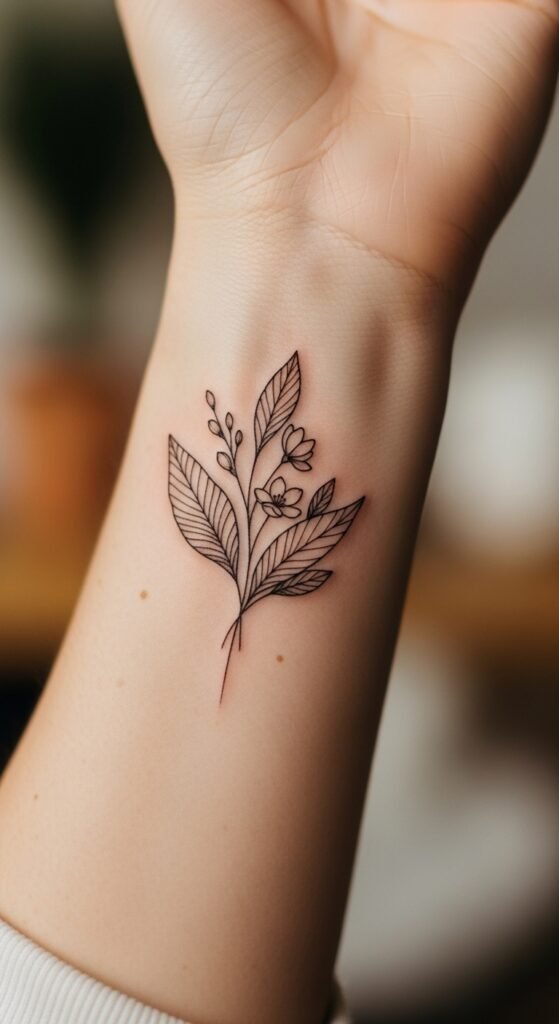 Dainty Leaf Linework