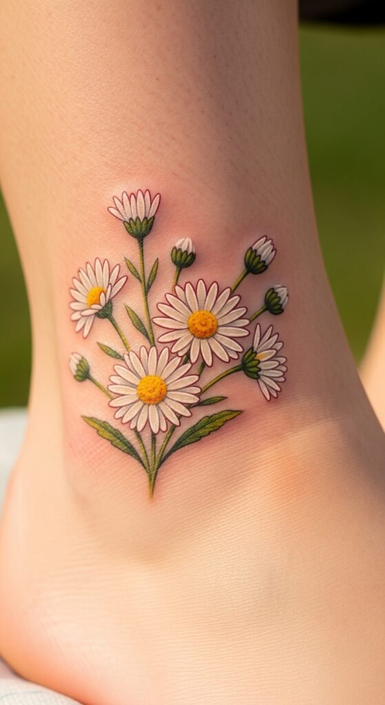 Daisy Bloom on the Side of the Foot