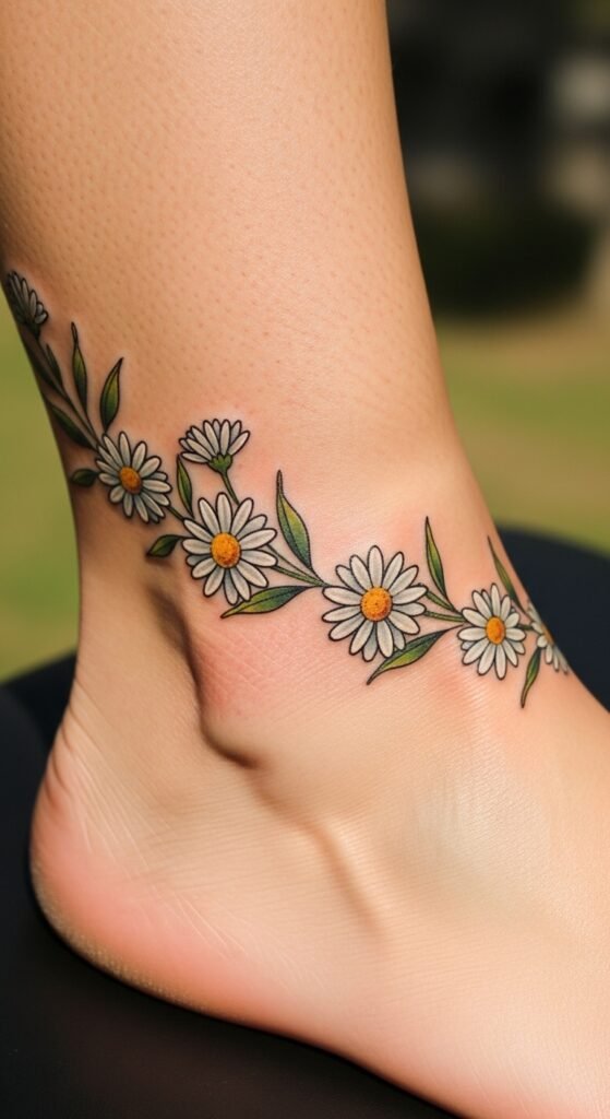 Daisy Garland Around the Ankle