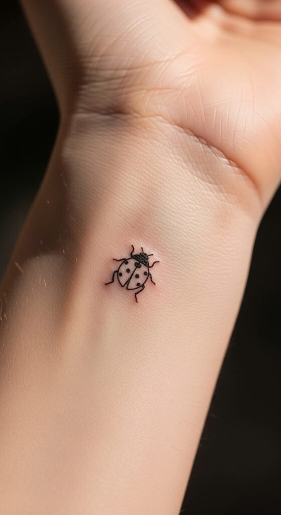 Delicate Ladybug Silhouette