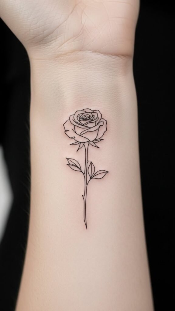 Fine Line Rose Outline